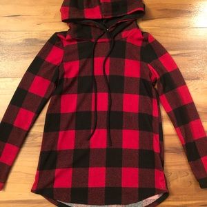Buffalo plaid hoodie size Small